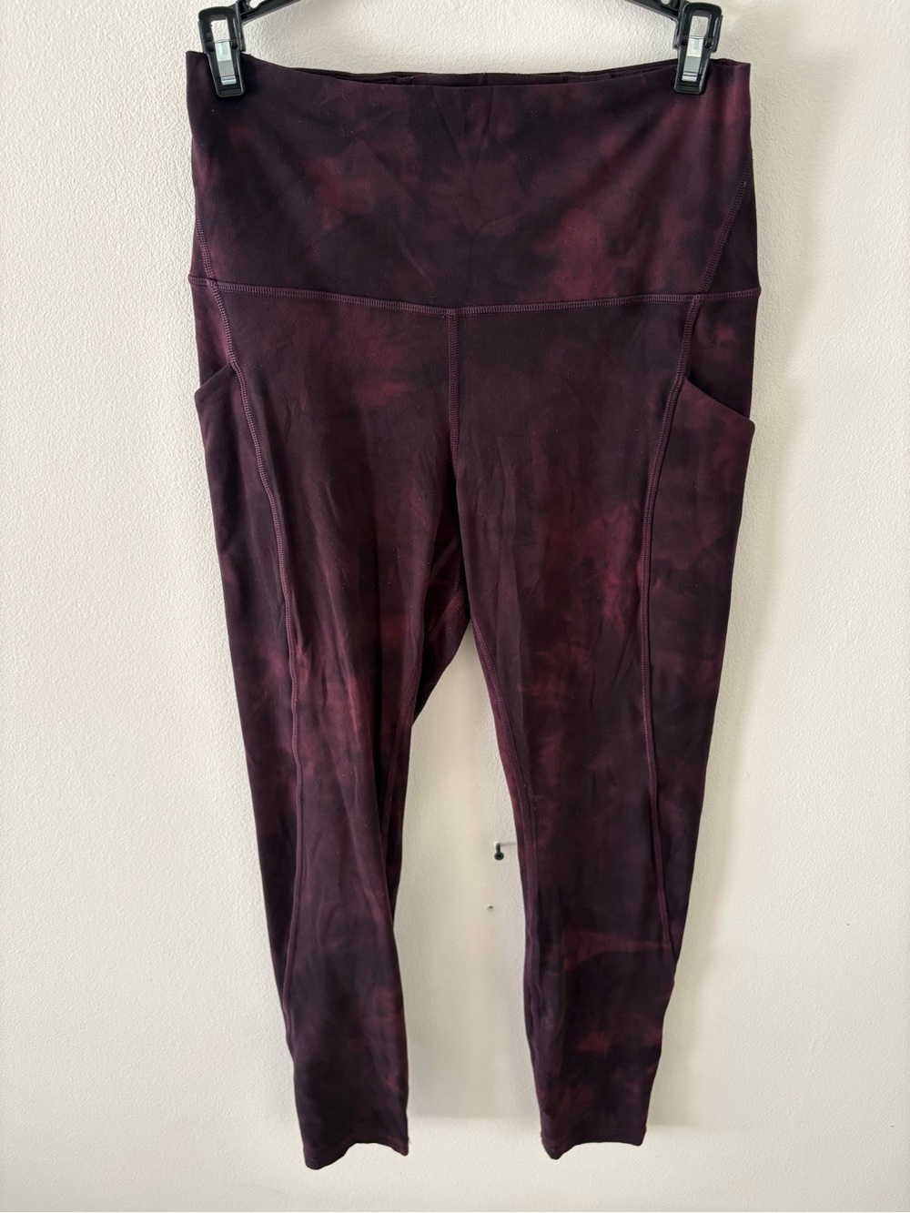 Lululemon Align Burgundy Tie-Dye Pocket Leggings sz 8